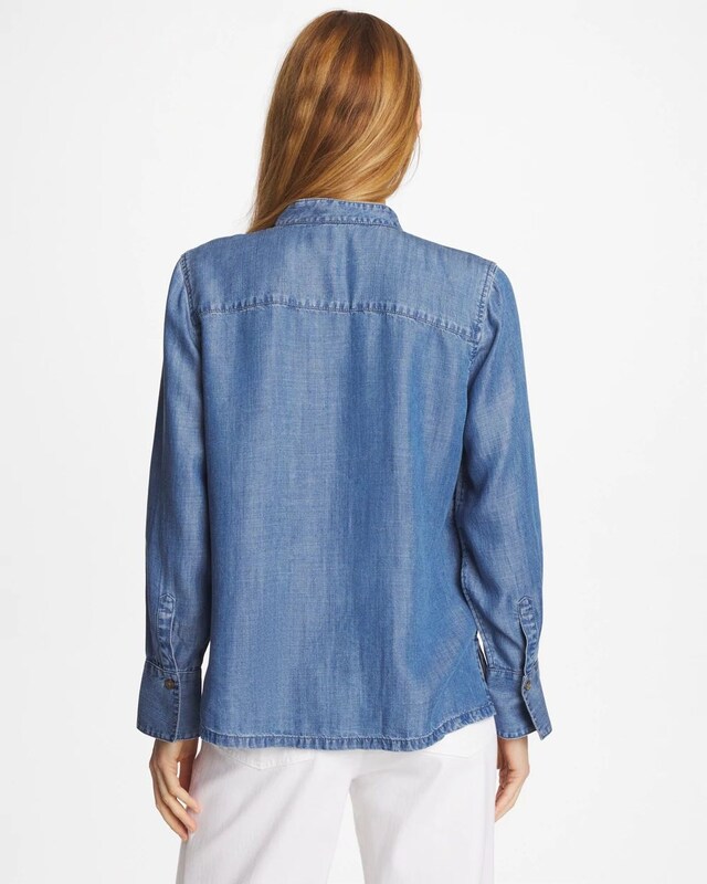 Tencel Ruffle Front Shirt - image 4